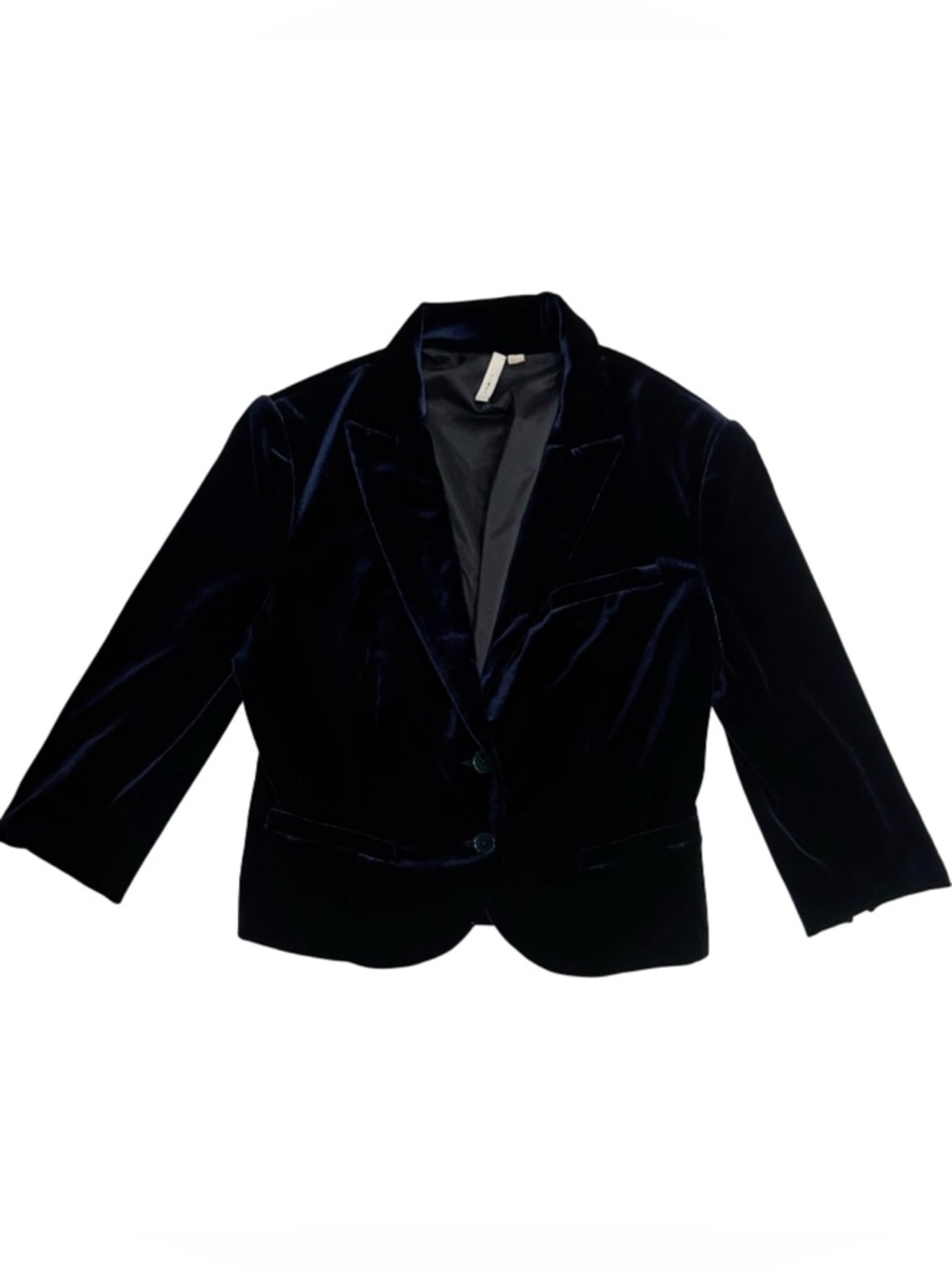 Isli New York Velvet Blazer Women’s Size 4 Navy Blue Tailored Jacket